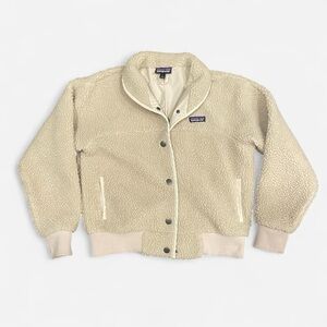 Patagonia Cream Sherpa Fleece Bomber Retro Jacket
